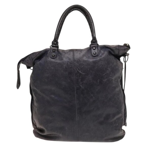 BALENCIAGA Classic Square Tote Bag Leather Purple - Picture 2 of 15